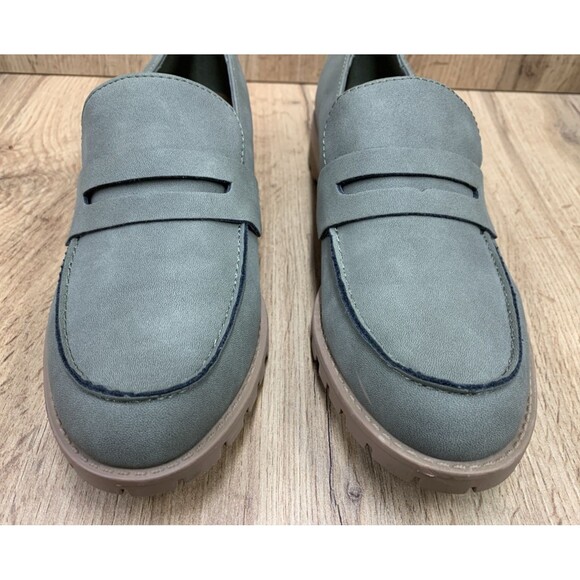 Me Too Oriel Nutmeg Vegan Suede Y2K Chunky Lug Sole Penny Loafer Shoes 8 M - Picture 6 of 16